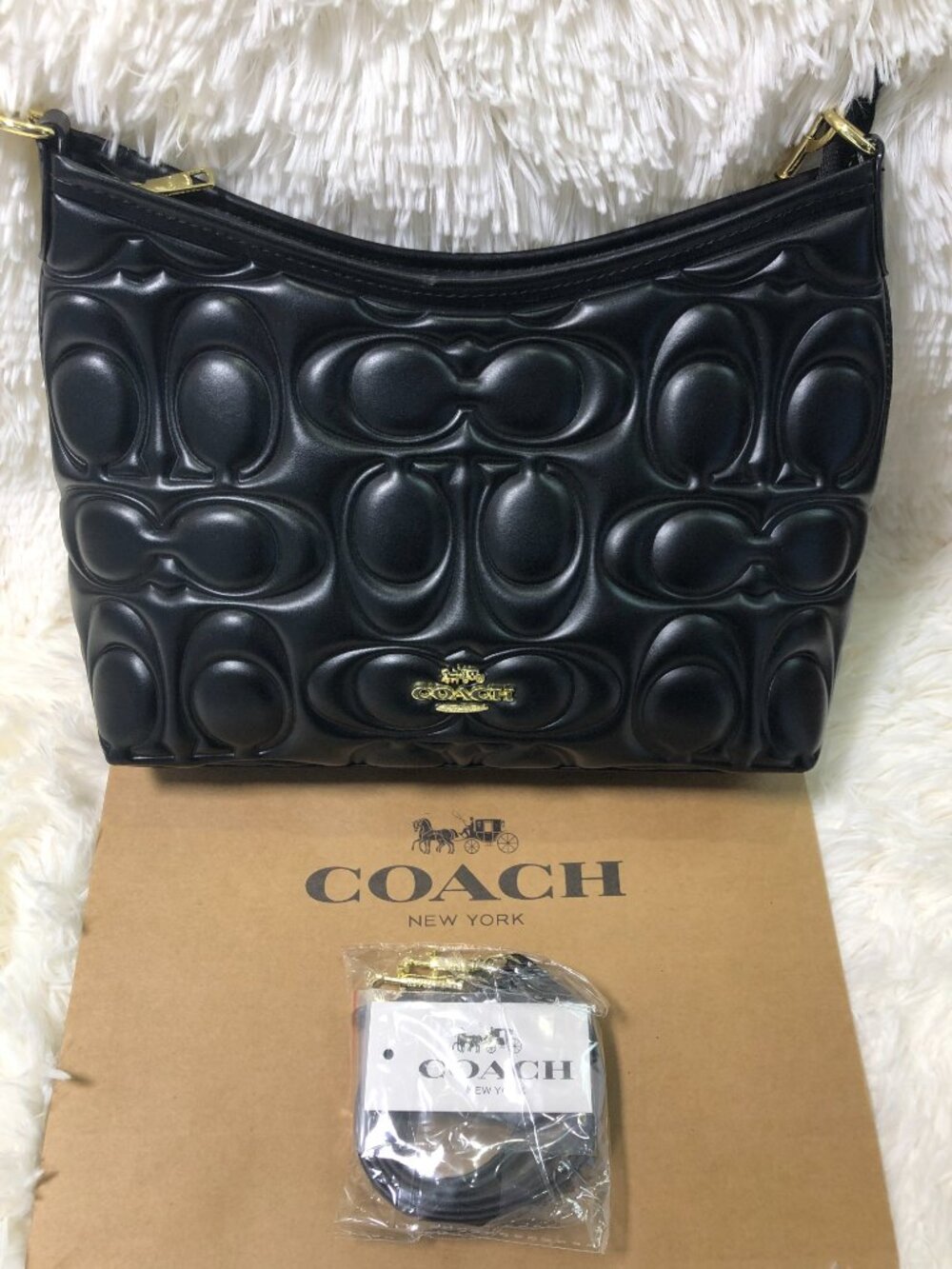 New Coach CZ178 Laurel Shoulder Bag In Signature Leather In Black